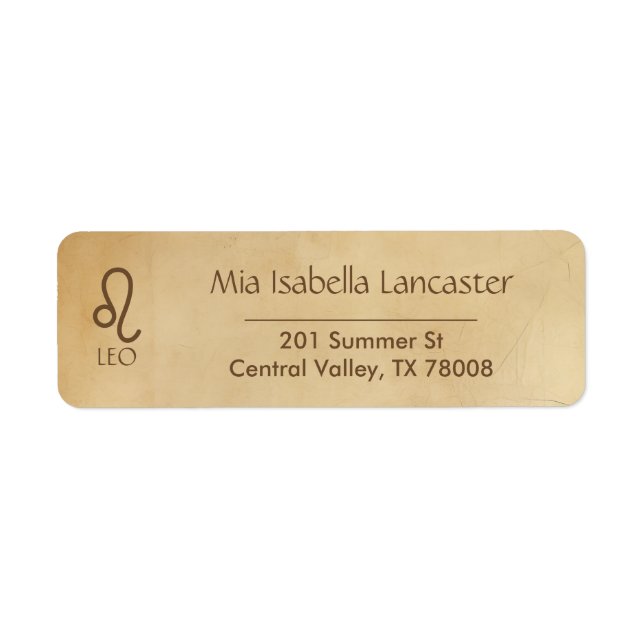 Sternzeichen Löwe - Rücksendeetiketten (Vorne)