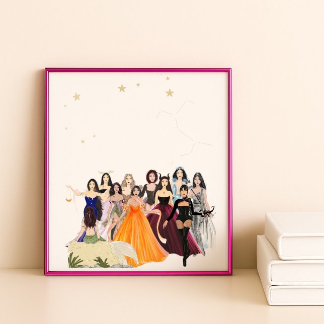 Sternzeichen, Modezeichnungen, Kunstwerke, Landsch Poster (Von Creator hochgeladen)