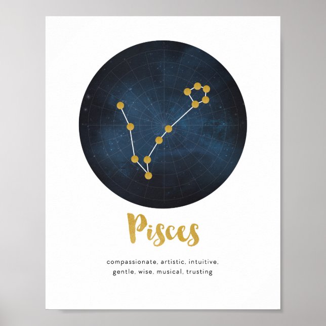 Sternzeichen "Pisces" Poster (Vorne)