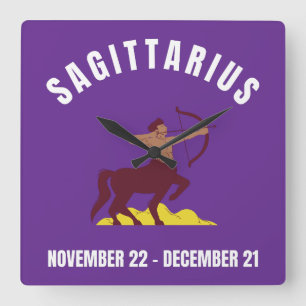 Sternzeichen Sagittarius Quadratische Wanduhr
