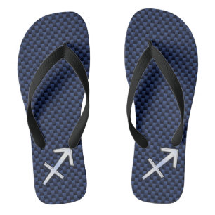 Sternzeichen Schütze auf Navy-Kohlenstofffaserdruc Flip Flops