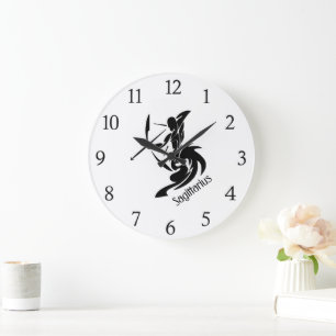 Sternzeichen Schütze Schwarze Zahlen Große Wanduhr