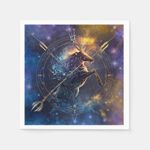 Sternzeichen Schütze Wasserfarben-Design Serviette