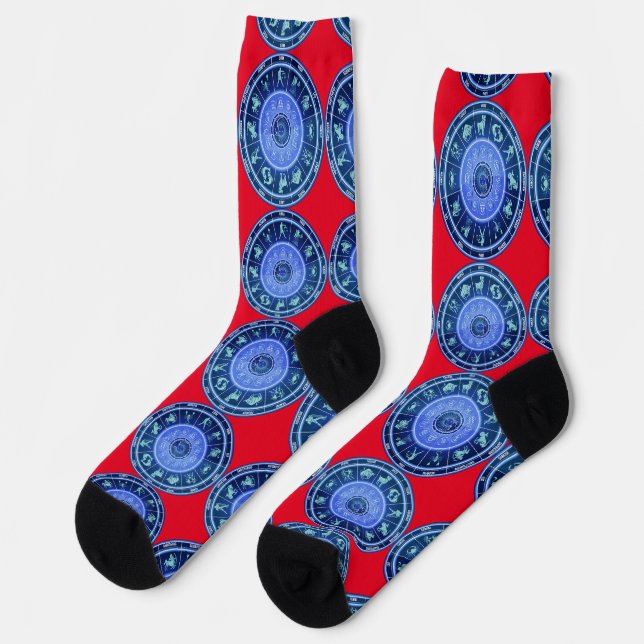 Sternzeichen-Sonnenzeichen Astrologie-Kalender Thu Socken (Linkes Detail)