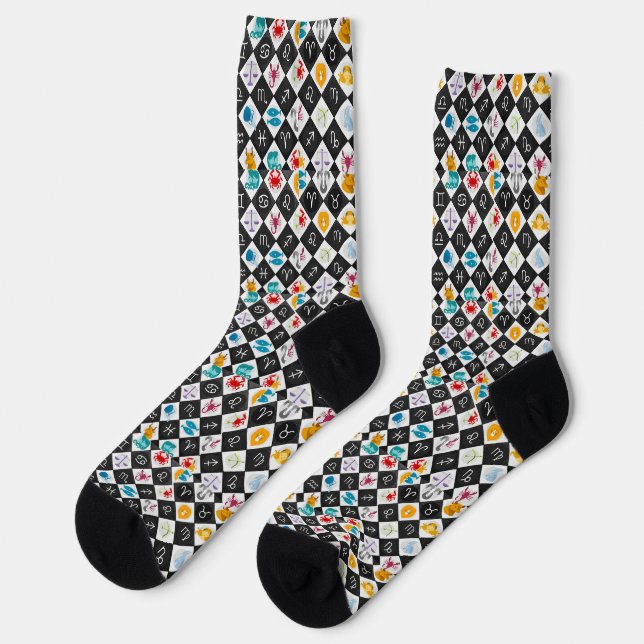 Sternzeichen-Sonnenzeichen-Astrologie-Kalender Thu Socken (Linkes Detail)