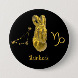 Sternzeichen Steinbock, gold - Button