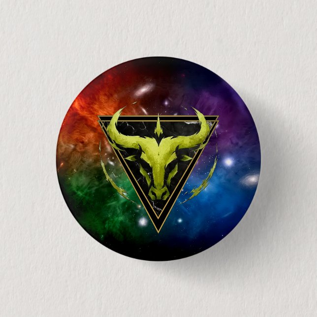 Sternzeichen Stier Abzeichen Astrologie-Geschenk Button (Vorderseite)