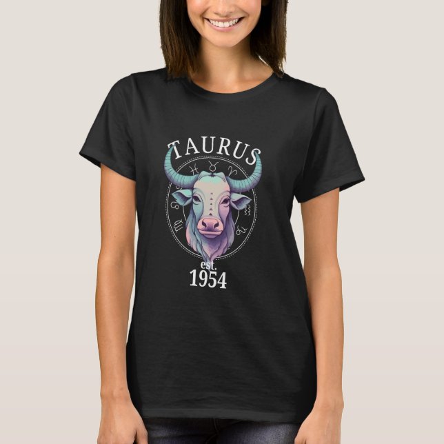 Sternzeichen Stier Bulle geboren 1954 T-Shirt (Vorderseite)