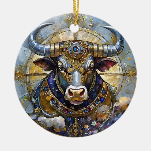 Sternzeichen - Stier Keramik Ornament (Vorne)