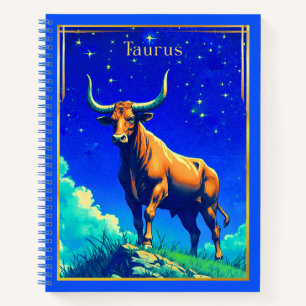 Sternzeichen Stier verwurzelt in Erde und Himmel J Notizbuch