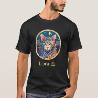 Sternzeichen Waage - Katzenillustration T-Shirt