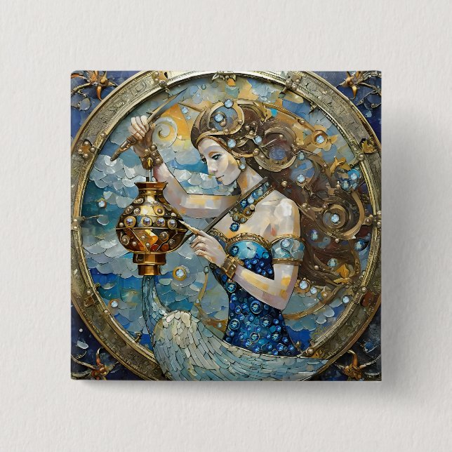 Sternzeichen - Wassermann Der Wassermann Button (Vorderseite)