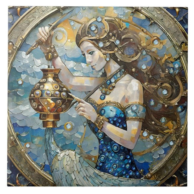 Sternzeichen - Wassermann Der Wassermann Fliese (Vorderseite)