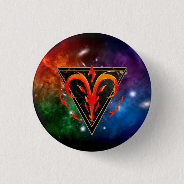 Sternzeichen Widder Abzeichen Astrologie Geschenk Button (Vorderseite)