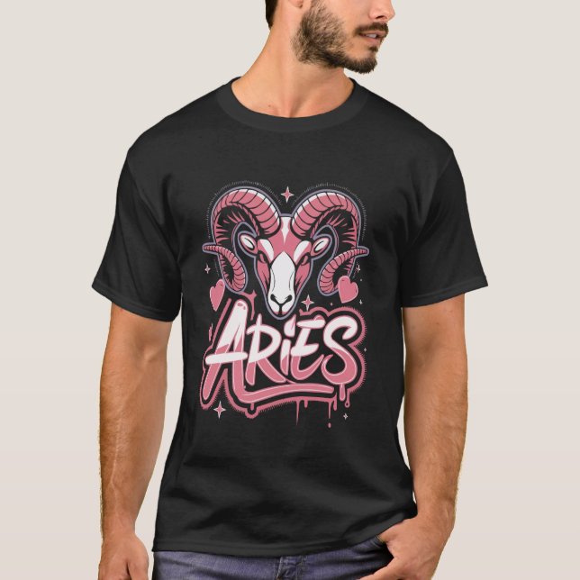 Sternzeichen Widder Zeichen Konstellation Geburtst T-Shirt (Vorderseite)