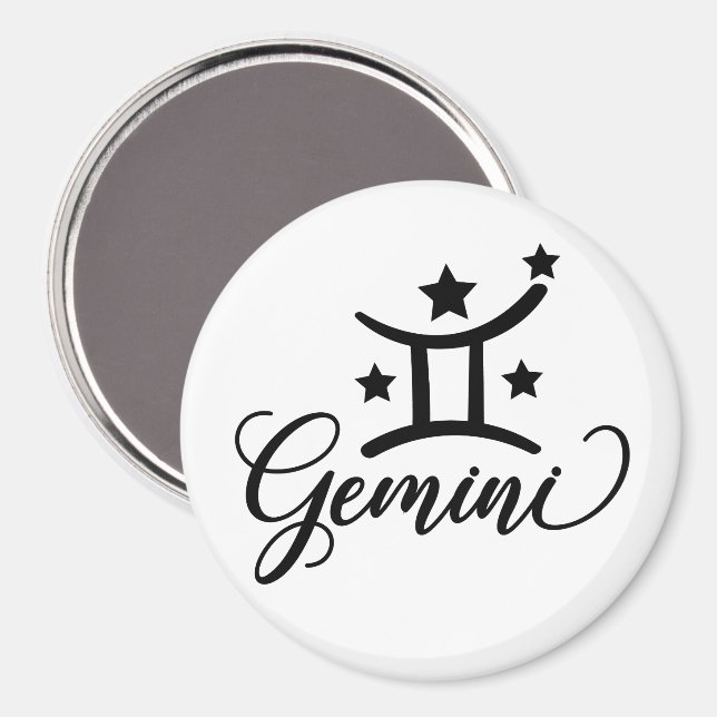 Sternzeichen Zwillinge Magnet (Vorderseite/Rückseite)