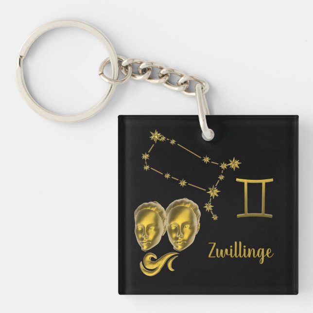 Sternzeichen Zwillinge - Schlüsselanhänger (Vorderseite)
