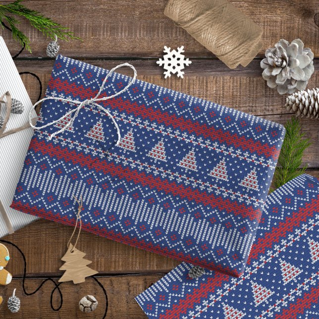 Stetch Pattern2 Navy/Red ID208 Geschenkpapier (Von Creator hochgeladen)