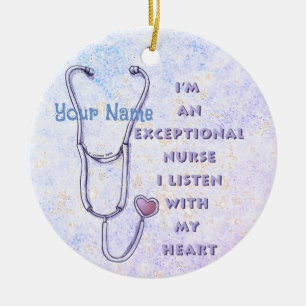 Stethoscope außerordentliche Krankenschwester Keramik Ornament