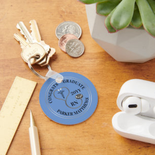 Stethoscope Caduceus RN Glückwunschs Graduate - Lt Schlüsselanhänger