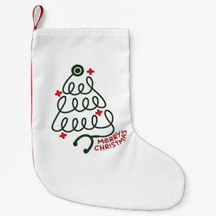 Stethoscope Christmas Tree Lights Nursing Scrubs Kleiner Weihnachtsstrumpf