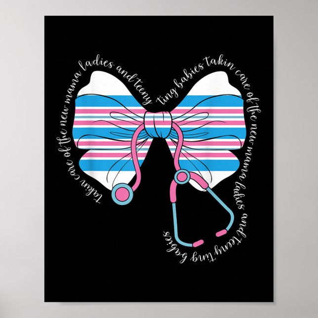 Stethoscope Coquette Bow Baby Blanket Mutter Baby Poster (Vorne)