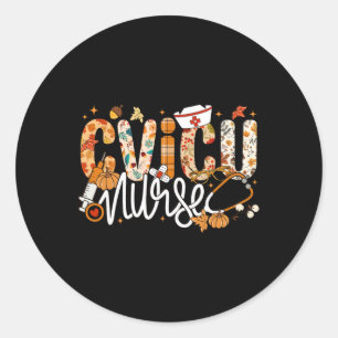 Stethoscope Cvicu Nurse Herbst Yall Verlässt den H Runder Aufkleber