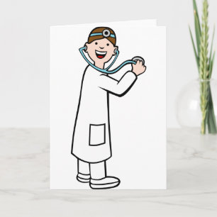 Stethoscope Doctor Cartoon Karte