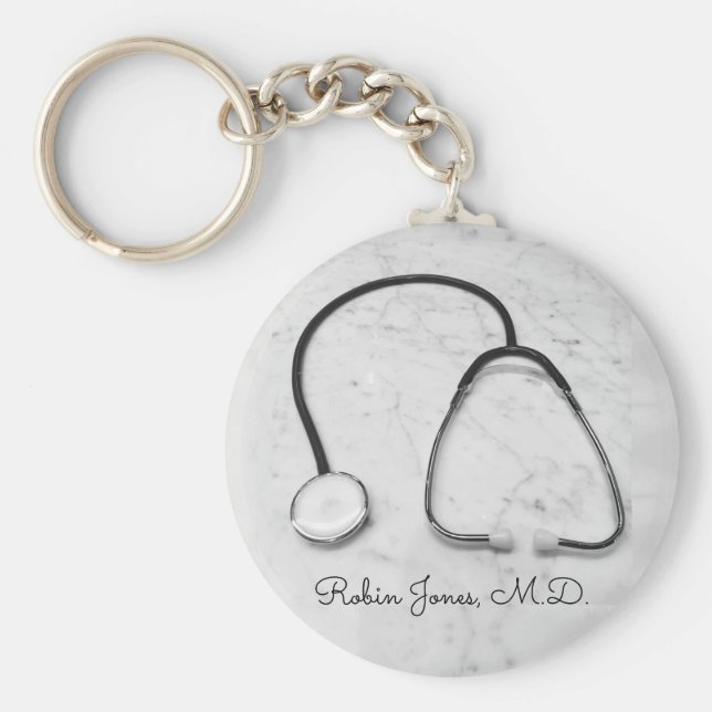 Stethoscope Doctos Nurses Hospitals 4Ann Schlüsselanhänger (Vorne)
