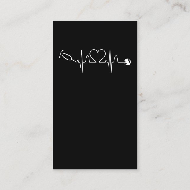 Stethoscope EKG Heartbeat Nurse Heart Hospital Visitenkarte (Vorderseite)