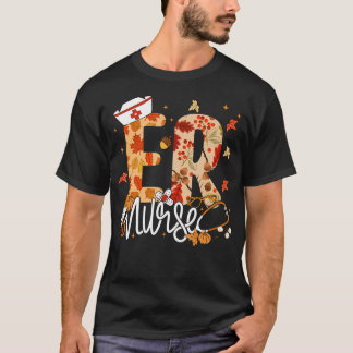 Stethoscope Er Nurse Fall Yall Autumn Leaves Danke T-Shirt