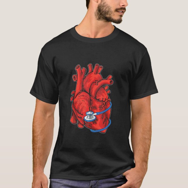 Stethoscope Heart Cool Medical Assistant Health Ca T-Shirt (Vorderseite)