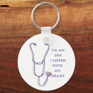Stethoscope heart LPN Nurse Schlüsselanhänger