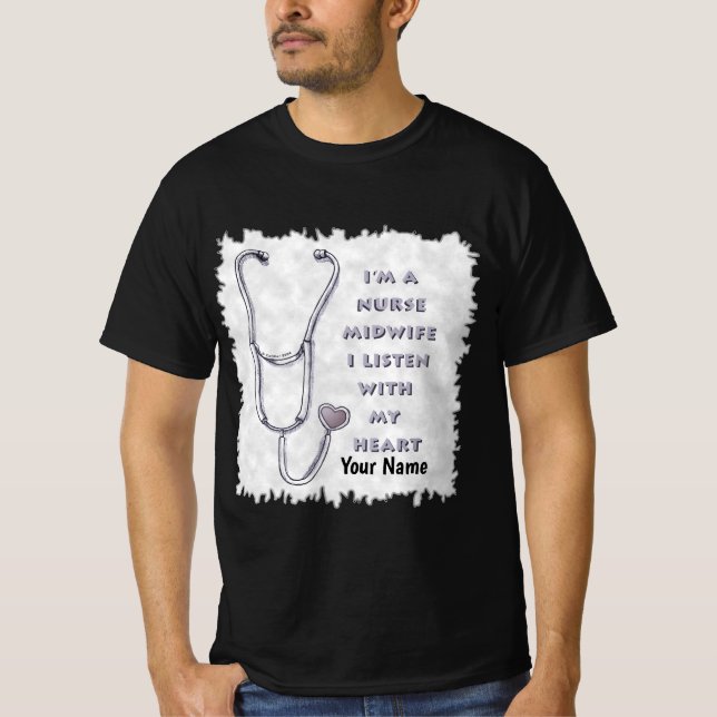 Stethoscope Heart Midfrau Nurse T-Shirt (Vorderseite)