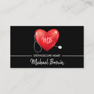 Stethoscope Heart Nurse Doctor Medical Health Visitenkarte