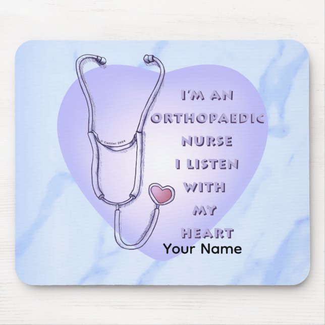 Stethoscope heart Orthopedic Nurse Mousepad (Vorne)