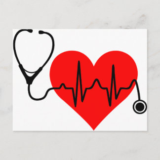 Stethoscope Heartbeat Postkarte