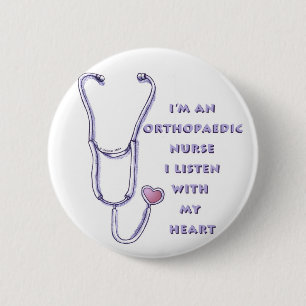 Stethoscope Herz Orthopädie Krankenschwester Button