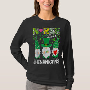 Stethoscope Irish Gnomes Shenanigans Nurse St Pat T-Shirt