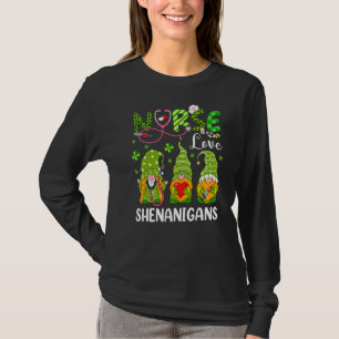 Stethoscope Irish Gnomes Shenanigans Nurse St Patr T-Shirt