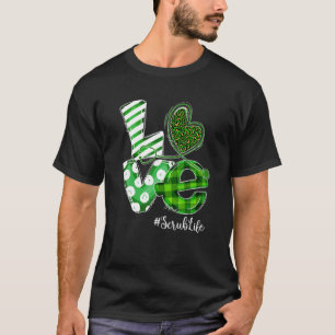 Stethoscope Liebe Scrub Life Nurse Kariert St Patr T-Shirt