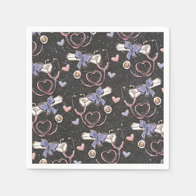 Stethoscope Medical Abschluss Serviette (Vorderseite)