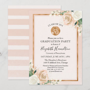 Stethoscope Medical Nursing School Grad Party Einladung