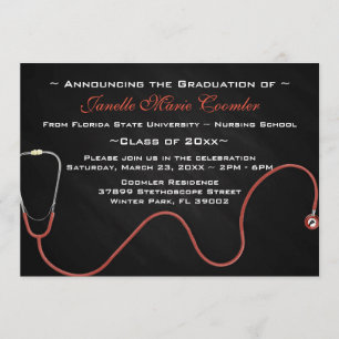 Stethoscope Medical School Abschluss Einladung