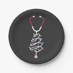 Stethoscope Medical Supplies Weihnachtsbaumleuchte Pappteller