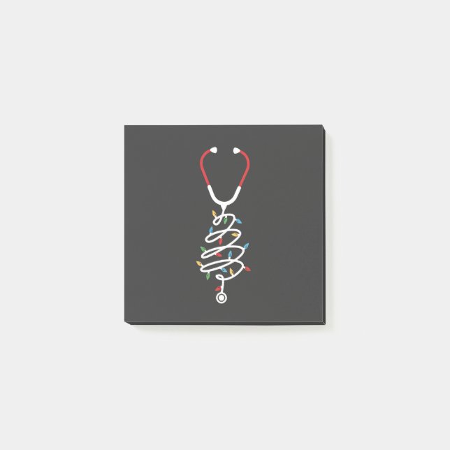 Stethoscope Medical Supplies Weihnachtsbaumleuchte Post-it Klebezettel (Vorderseite)