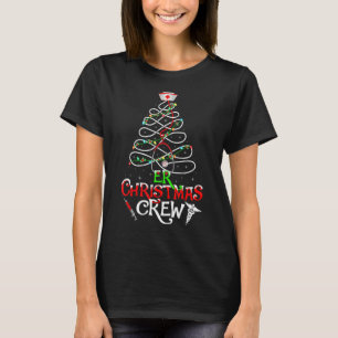 Stethoscope Nurse Er Christmas Crew Tree Lights Nu T-Shirt