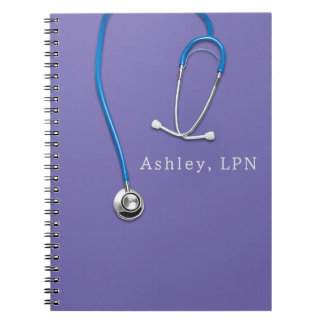 Stethoscope Nurse LPN Spiral Foto Notebook Notizblock
