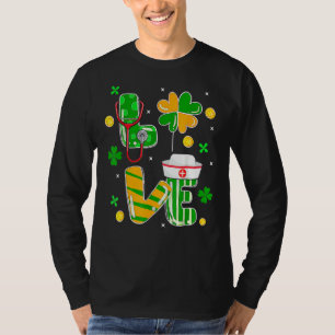Stethoscope Nurse St Patrick S Day Lucky Nurse Sha T-Shirt