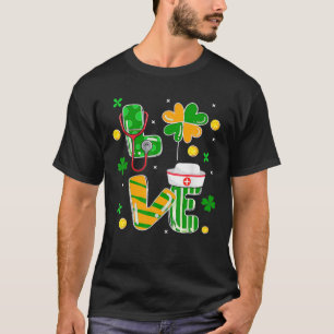 Stethoscope Nurse St Patrick's Day Lucky Nurse Sha T-Shirt